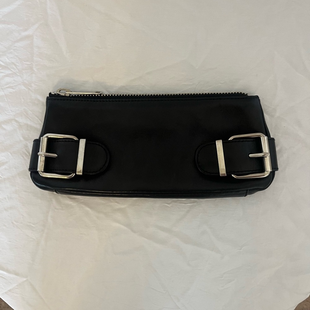 Banana Republic Black Leather Clutch Purse - Picture 2 of 8